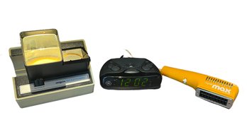 Argus 693 Electromatic Film Viewer, General Electric Radio And Clock & Gillette Hair Dryer Vintage (d)