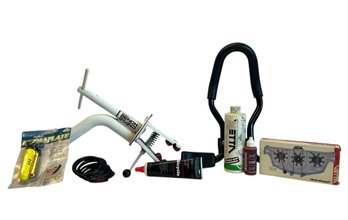 Bike Blackburn Bench Stand, Triathlon Handlebars, Bike Cable Lock, CO2 Tire Inflator & Bike Cleaning Products