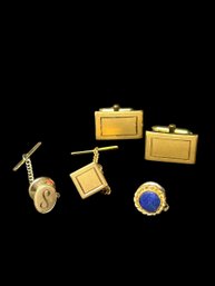 14K Gold Pin And Gold Fill Mens Cuff Links & Pins