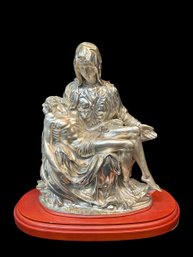 The Madonna Della Piet, Metal Sculpture On Stand