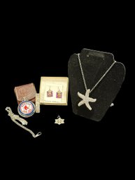 Red Sox Pocket Watch Chicos Necklace Lot