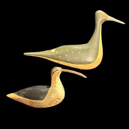 Two Hand Carved Shore Birds One Is By Charles Spiron The Other Is Unsigned