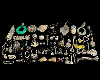 Silver-tone, Blue & Green Flawed Costume Jewelry