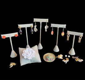 Orange & Gold-tone Costume Jewelry