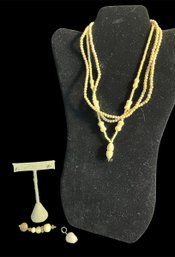 Cream Colored Costume Jewelry & Faux Diamond Studs