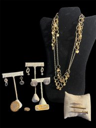 Sterling Silver Earrings And Pin & Costume Jewelry