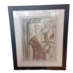 Abstract Art, Pastel And Watercolor, Original, Signed, 1st In Set