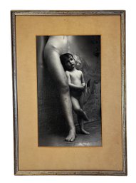 Authenticated Photo Print Woman And Child With Flag By Jan Saudek (K)
