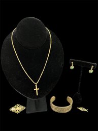 Jay Design Bracelet & Christian Themed Gold-Tone Costume Jewelry