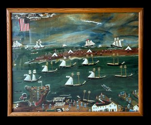 Lithograph, Mugford In The Franklin Capturing The Hope' By John Orne Johnson Frost (G)