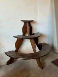 Half Moon 3 Tiered Wooden Plant Stand (G)
