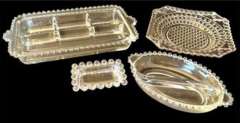 (4) Candlewick Serving Pieces