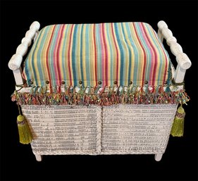 Wicker Storage Bench With Colorful Cushion (GBR2)