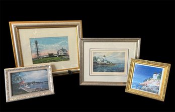 Signed Reproduction Of Hospital Point Light By Edyth Solberg Ghen & Other Nautical Art (GBR2)