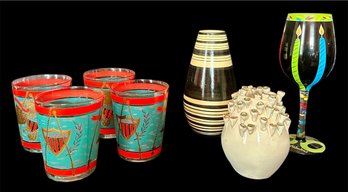 4 E Pluribus Unum Glasses, 50 Yr Old Birthday Glass, And 2 Vessels (DR)