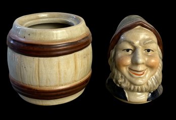 Majolica Tobacco Humidor-Sailor In Barrell