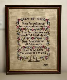 Needlepoint Sign, Vintage