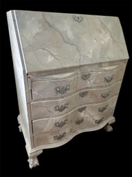 Faux Marble Painted Mahogany Vintage Secretary Desk