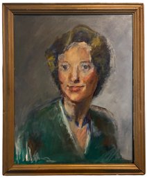 Unsigned Oil Painting Of Smiling Woman