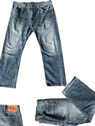 Mens 38x30 Levis 505 Darkwash Jeans