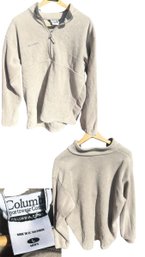 Columbia Tan Quarter-Zip Fleece Pullover