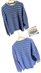 Extra Large TABS Blue & White Knit Sweater