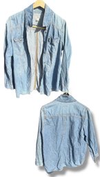 Mens Oversized Mossimo Light Wash Denim Button-Up