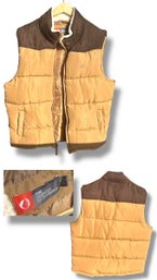 Mens Medium Tan & Brown American Outdoorsman Puffer Vest