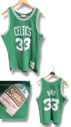Large Mitchell & Ness Hardwood Classics Larry Bird #33 Jersey