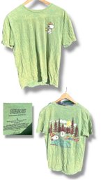 Large Green Snoopy & Woodstock Camping Graphic Tee