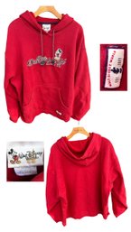Oversized Disney World Mickey Mouse Red Hoodie