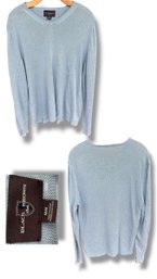 Size M Black Brown 1826 Light Blue V-Neck Sweater