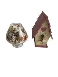 Bird House And A Dish Of Seashells