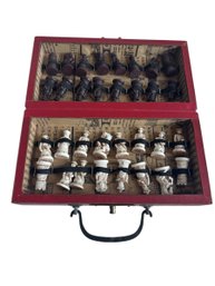 Chinese Resin Chess Set With Case