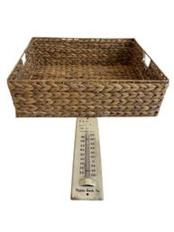 Basket With Thermometer-martha Stewart