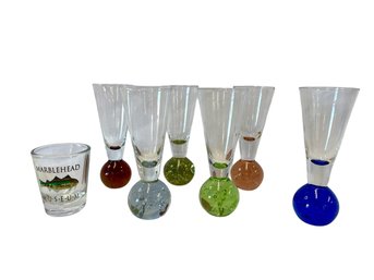 Bubble Ball Shot Glasses (6) & Marblehead Museum Shot Glass