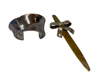 Letter Opener & Silvertone Bracelet