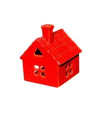 Red Portuguese Glaze Terra-cotta House (candle Holder)