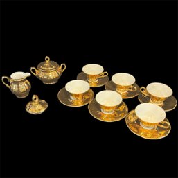 Bareuther Gold Gilded Porcelain Tea Set 16pc