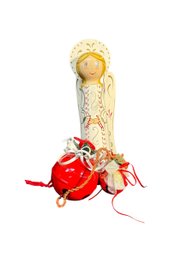 Hand Painted Christmas Angel With Bells