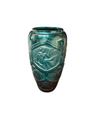 Teal Crystal Vase