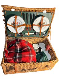 Thomas B. Swain Wicker Picnic Basket Set