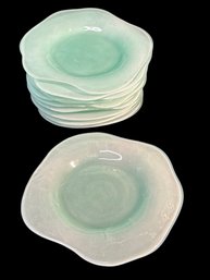 Italian Aqua Glass Plates