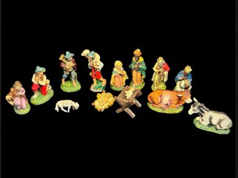 Vintage Nativity Set Made In Italy 14pc