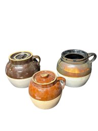 Antique Glazed Crockpot Set