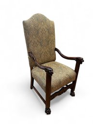 Carved Wood Throne Like Chair