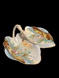 Divided Serving Dish Hand Painted