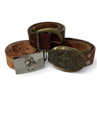 3  Leather Belts With Buckles