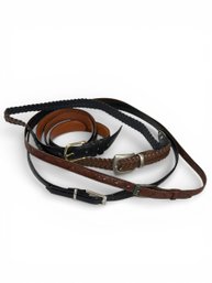 4 Leather Belts, LL Bean, French Made Saddle Leather