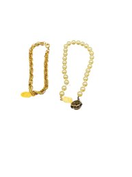 GF 10k Bracelet, 925 Clasp On Pearl Like Bracelet